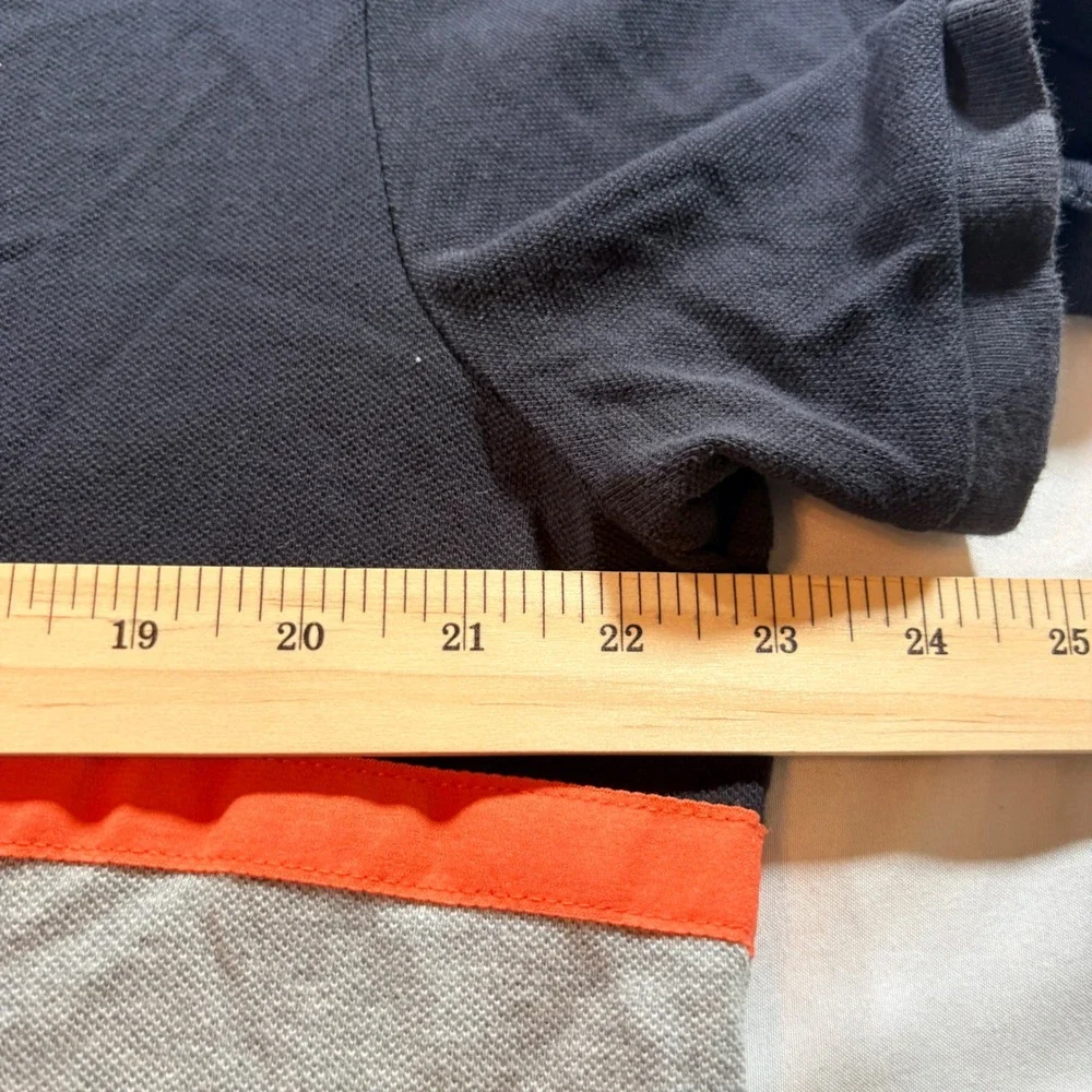 Nike Polo Shirt Mens XL Black Grey Orange Colorblock Cotton Pique Golf Short Slv